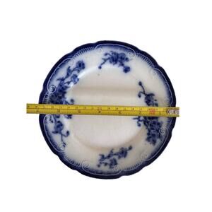 Antique Flow Blue Transferware Plate Marechal Neil Pattern W.H.Grindley 1891